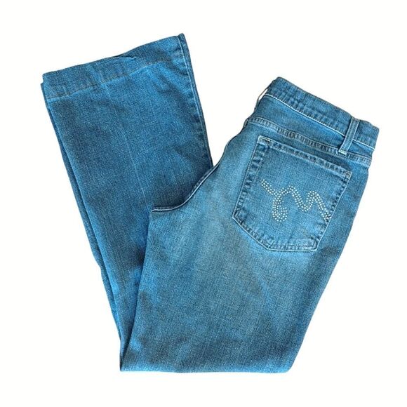 Y2K Mossimo Medium Wash Embellished Midrise Flare Jeans Size 10 - Picture 6 of 16